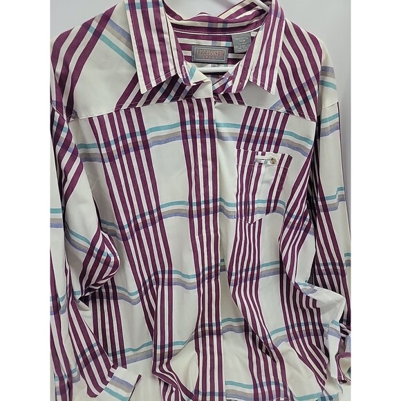 Vtg Liz Baker Women's Plus Size 22W Button-Up Blouse Rodeo Western Shirt - Picture 8 of 12